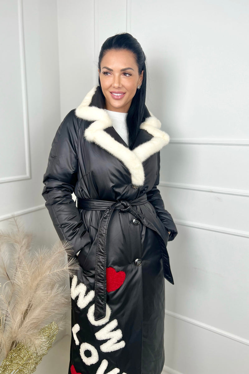 Down jacket with mink