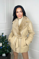 Down jacket with mink