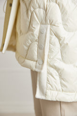 Quilted down jacket with wool