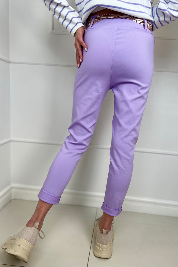 Cotton trousers with belt