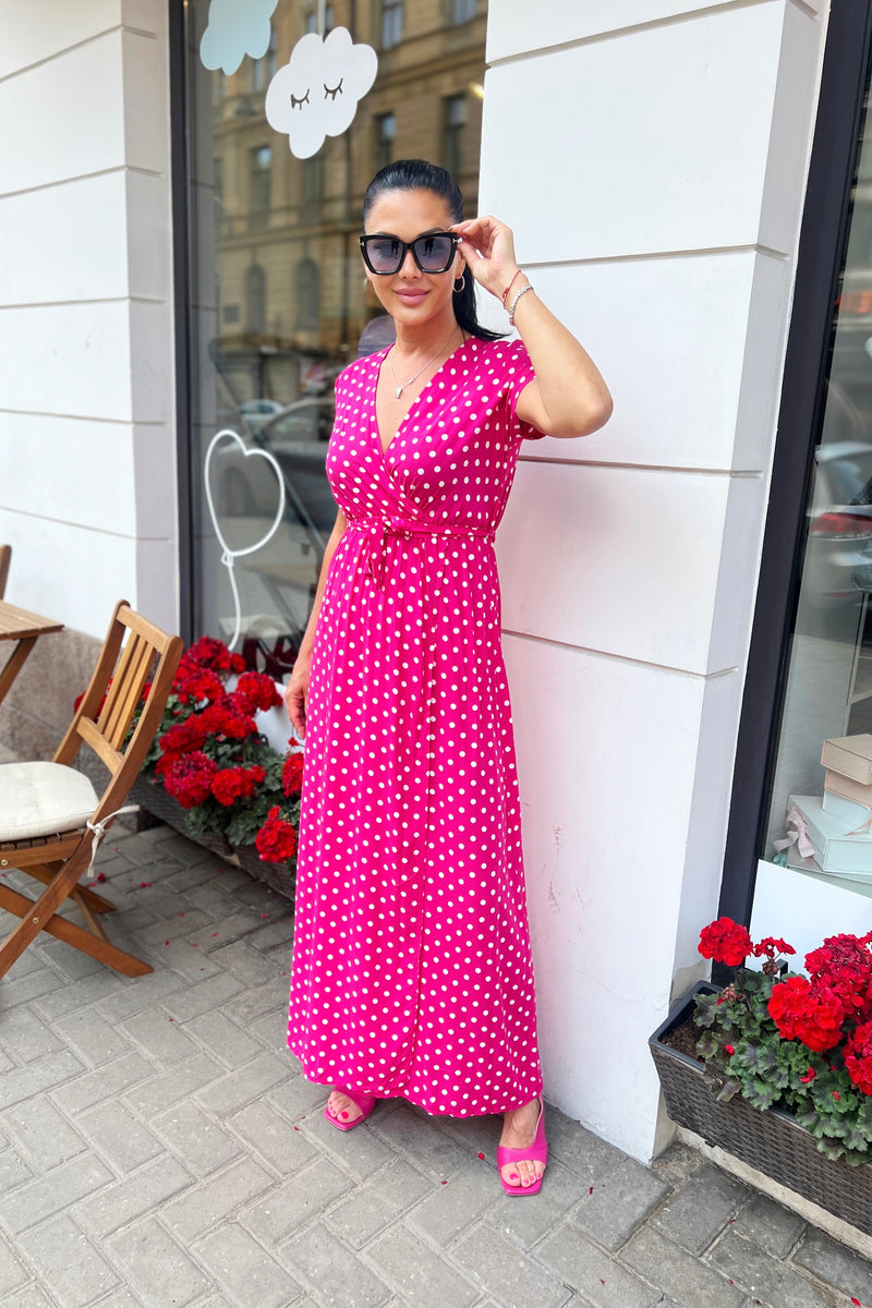 Polka dot wrap dress