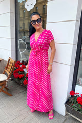 Polka dot wrap dress