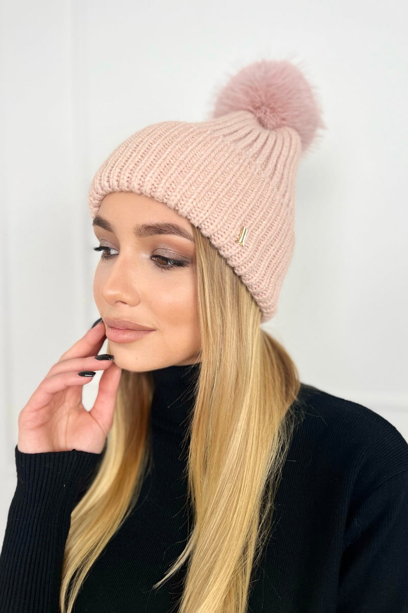Hat with pompom