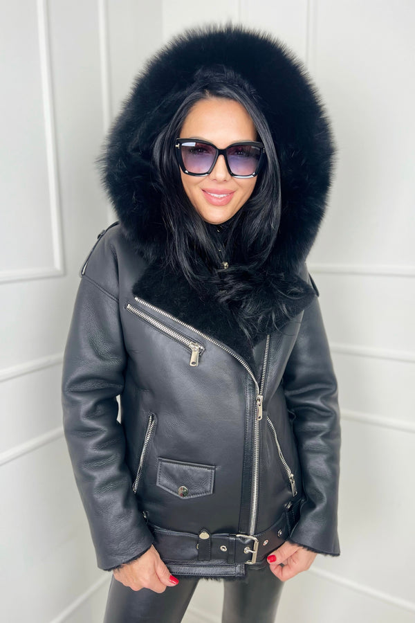 Sheepskin with a hood