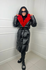 Down coat with mink